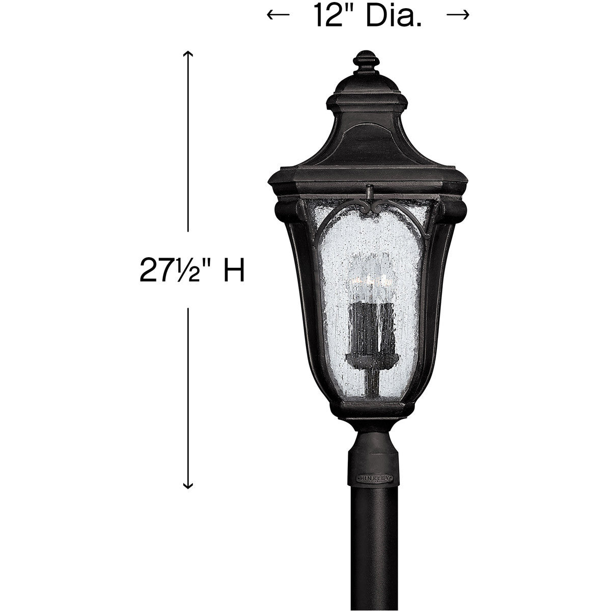 Hinkley Lighting Trafalgar Large Post Top or Pier Mount Lantern Museum Black 1311MB