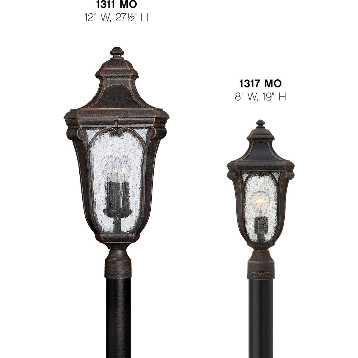 Hinkley Lighting Trafalgar Large Post Top or Pier Mount Lantern Mocha 1311MO