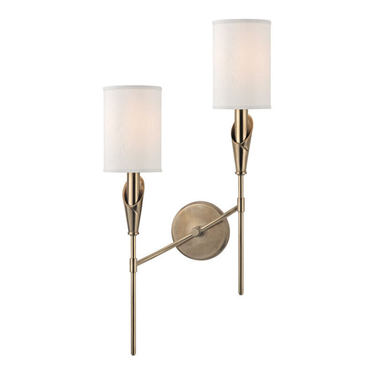 Hudson Valley Lighting Tate Wall Sconce in Aged Brass 1312L-AGB