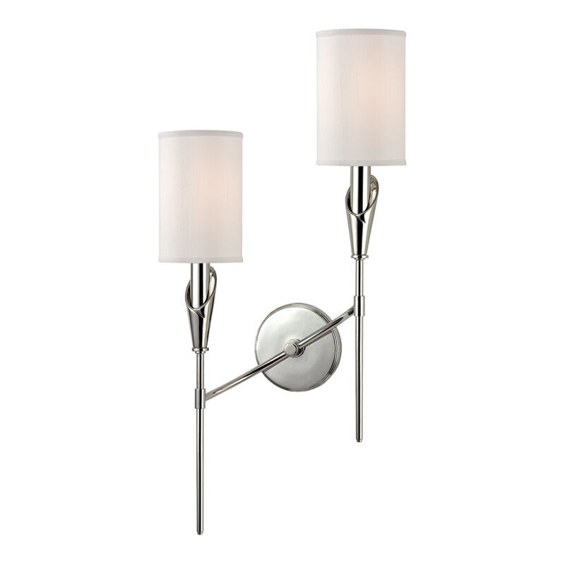 Hudson Valley Lighting Tate Wall Sconce in Polished Nickel 1312L-PN