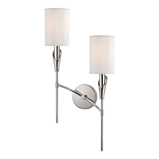 Hudson Valley Lighting Tate Wall Sconce in Polished Nickel 1312R-PN