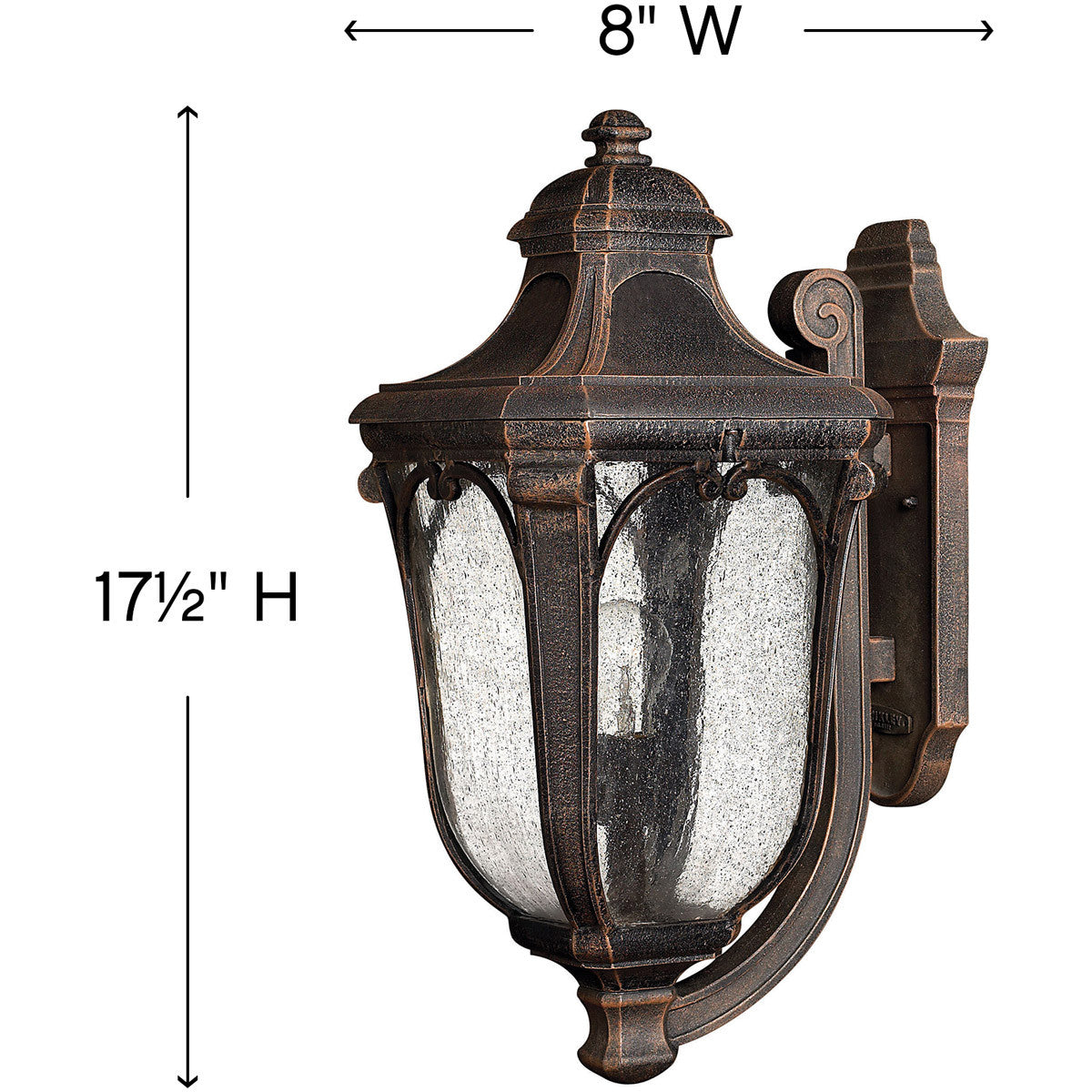 Hinkley Lighting Trafalgar Small Wall Mount Lantern Mocha 1314MO