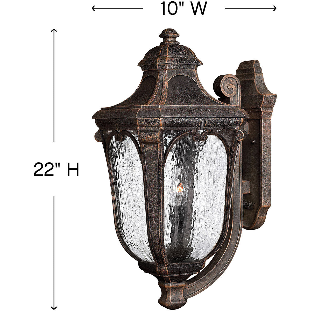 Hinkley Lighting Trafalgar Medium Wall Mount Lantern Mocha 1315MO