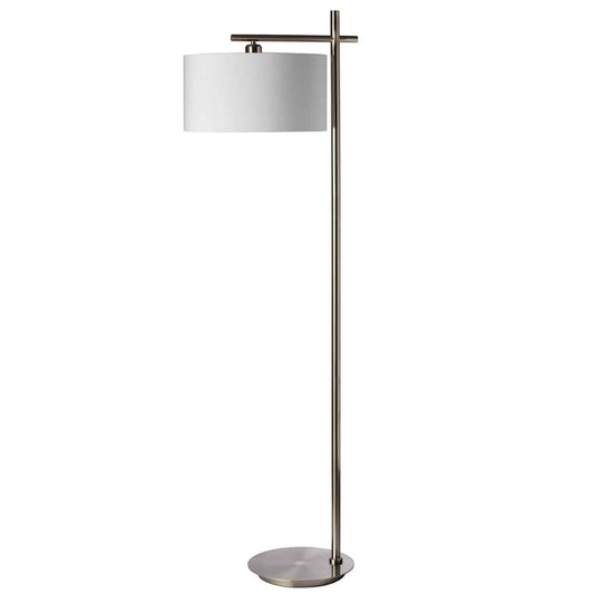 Dainolite 1 Light Floor Lamp, Satin Chrome Finish 131F-SC