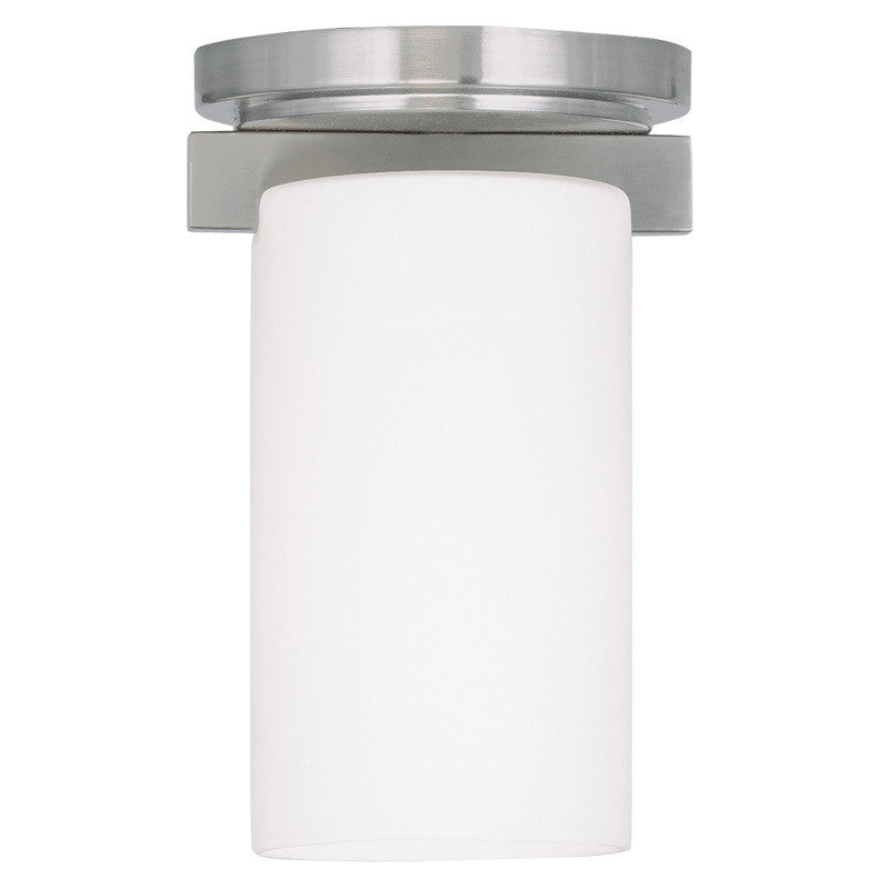 Livex Lighting Astoria Collection 1 Light Brushed Nickel Ceiling Mount in Brushed Nickel 1320-91