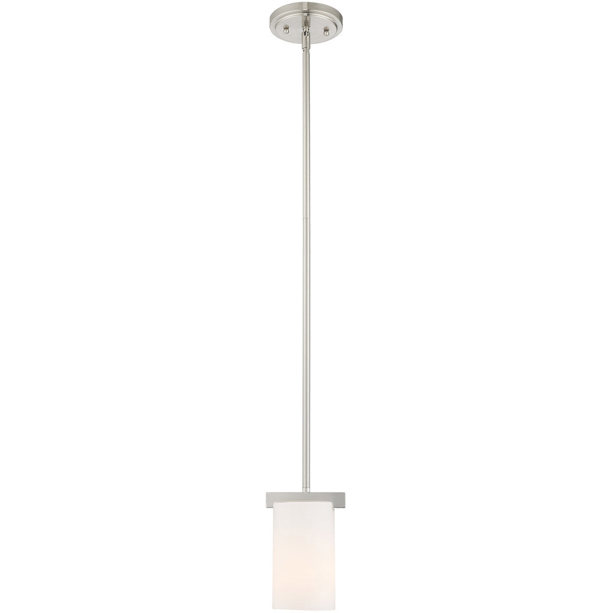 Livex Lighting Astoria Collection 1 Light Brushed Nickel Mini Pendant in Brushed Nickel 1321-91