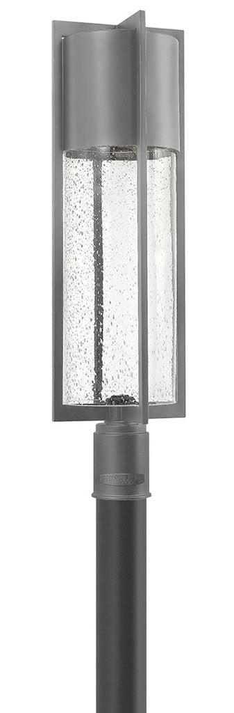 Hinkley Lighting Shelter Large Post Top or Pier Mount Lantern Hematite Integrated LED Bulb(s) 1321HE-LED