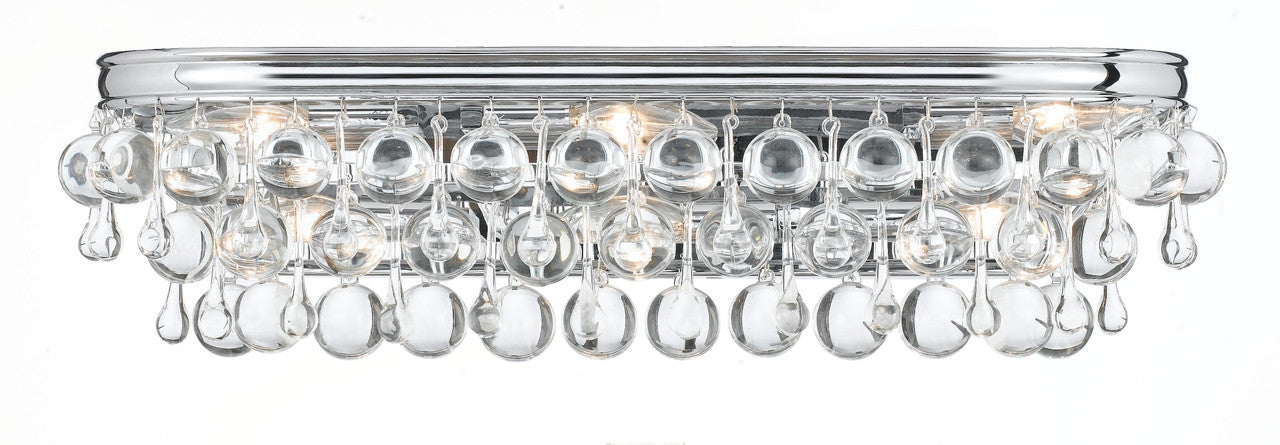 Crystorama Calypso 6 Light Crystal Teardrop Polished Chrome Bathroom Vanity 133-CH