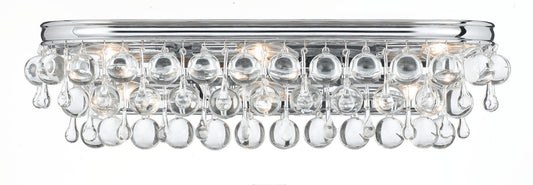 Crystorama Calypso 6 Light Crystal Teardrop Polished Chrome Bathroom Vanity 133-CH