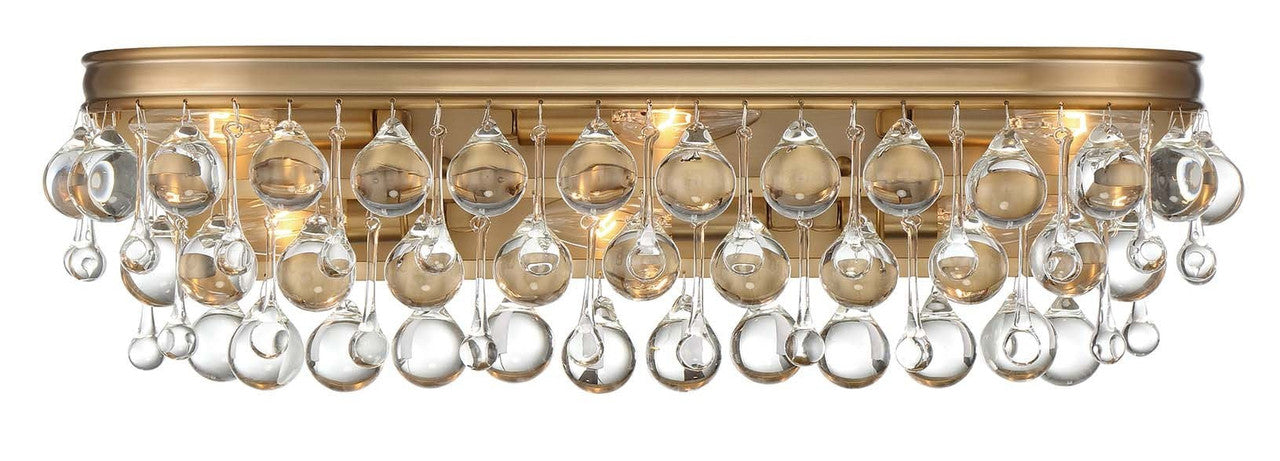 Crystorama Calypso 6 Light Crystal Teardrop Vibrant Gold Bathroom Vanity 133-VG