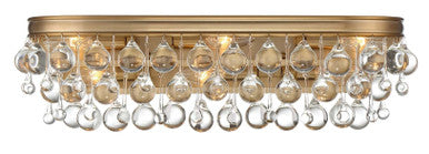 Crystorama Calypso 6 Light Crystal Teardrop Vibrant Gold Bathroom Vanity 133-VG