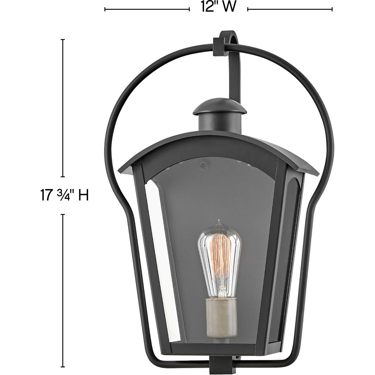 Hinkley Lighting Yale Small Wall Mount Lantern Black 13300BK