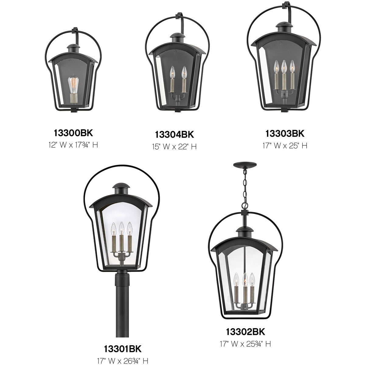 Hinkley Lighting Yale Large Post Top or Pier Mount Lantern Black 13301BK