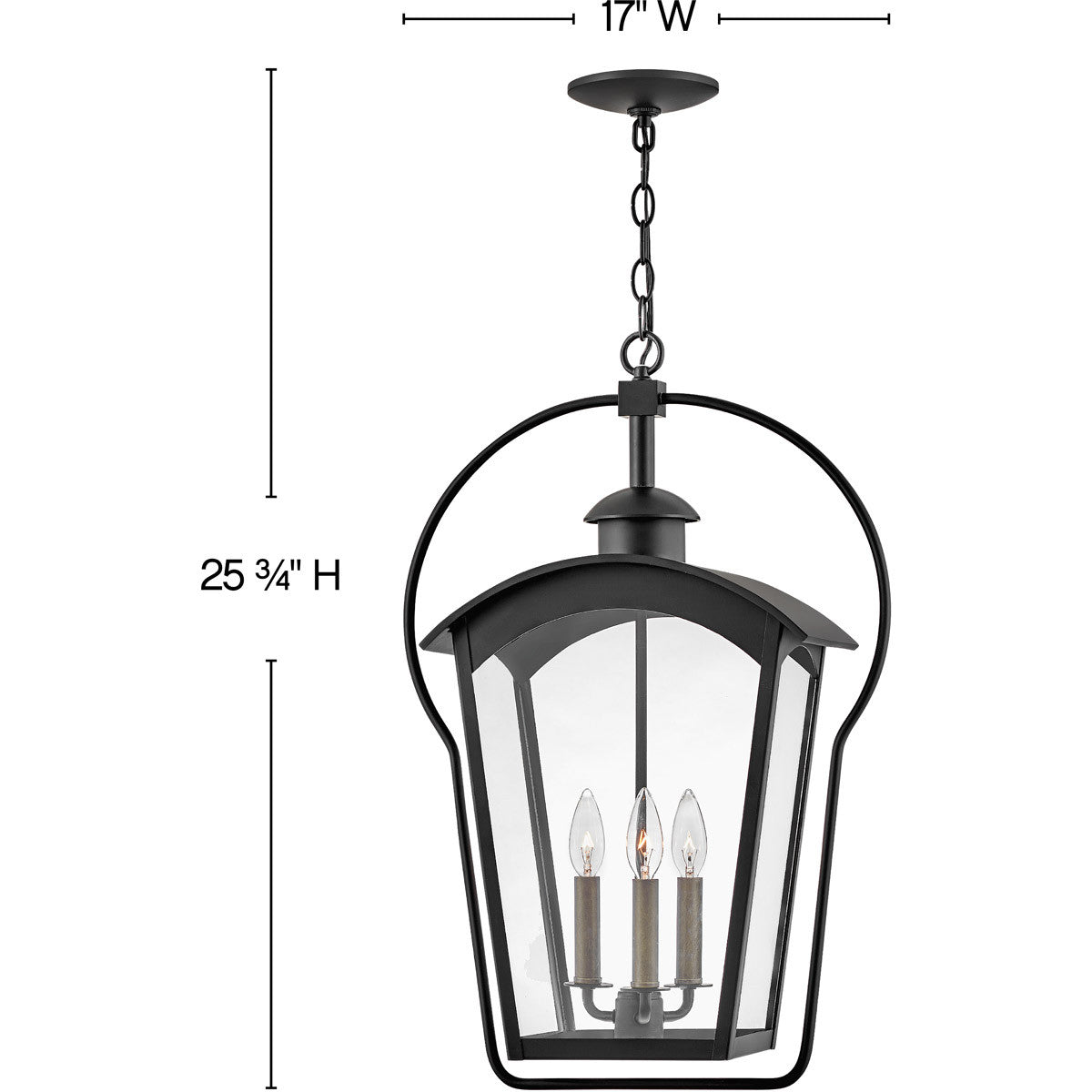 Hinkley Lighting Yale Large Hanging Lantern Black 13302BK