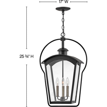 Hinkley Lighting Yale Large Hanging Lantern Black 13302BK