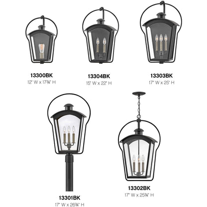 Hinkley Lighting Yale Large Wall Mount Lantern Black 13303BK