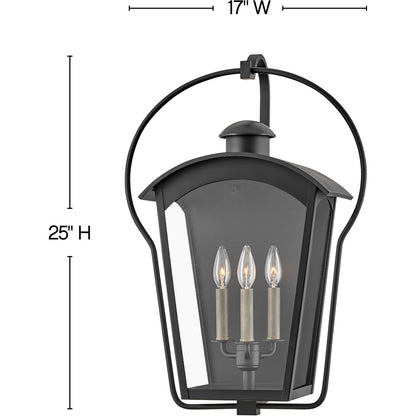 Hinkley Lighting Yale Large Wall Mount Lantern Black 13303BK