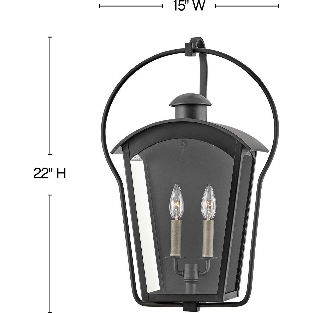 Hinkley Lighting Yale Medium Wall Mount Lantern Black 13304BK