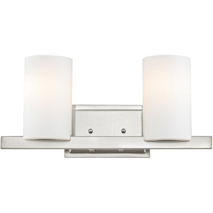 Livex Lighting Astoria Collection 2 Light Brushed Nickel Bath Light in Brushed Nickel 1332-91