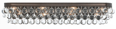 Crystorama Calypso 8 Light Crystal Teardrop Vibrant Bronze Bathroom Vanity 134-VZ