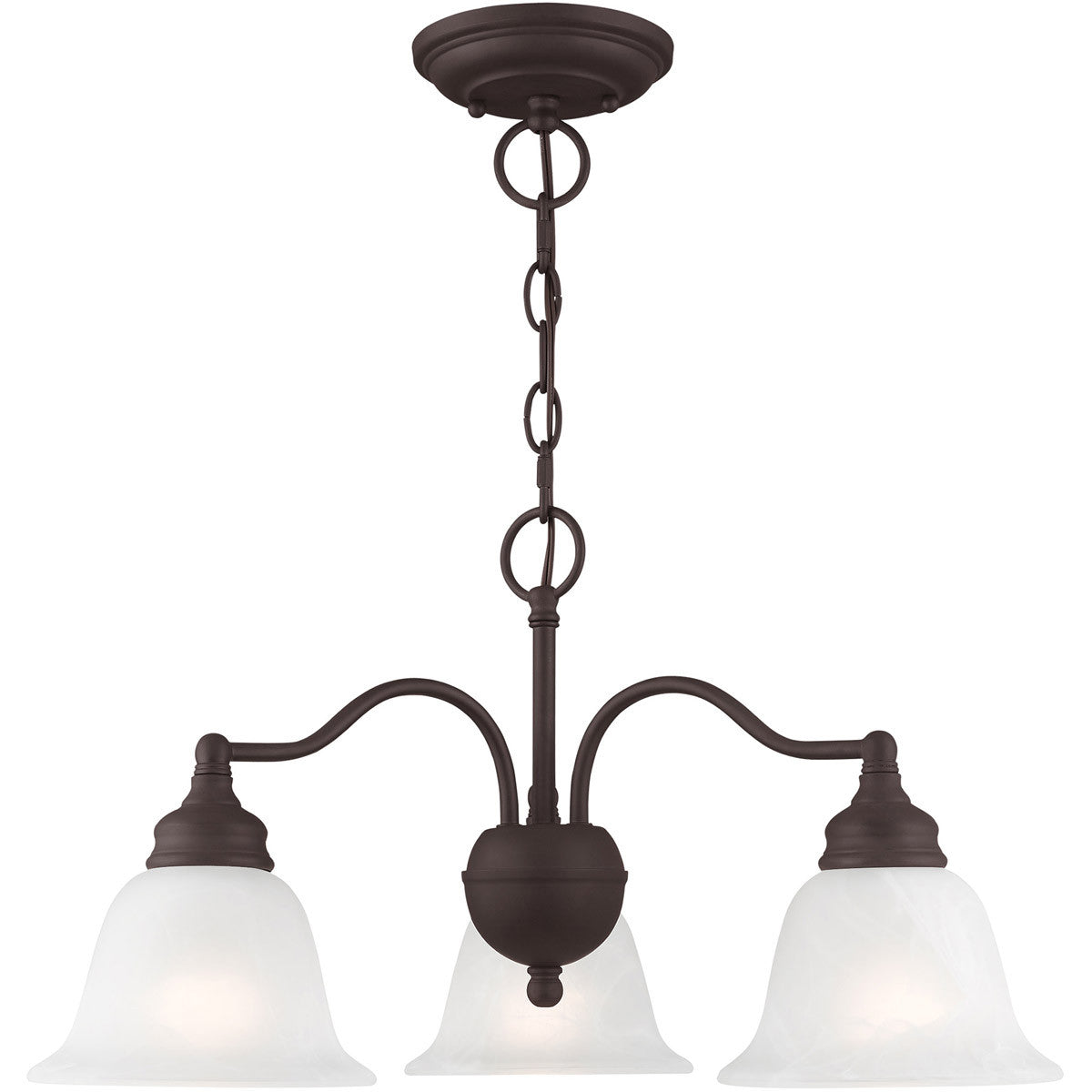 Livex Lighting Essex Collection 3 Light Bronze Chandelier/Ceiling Mount in Bronze 1343-07