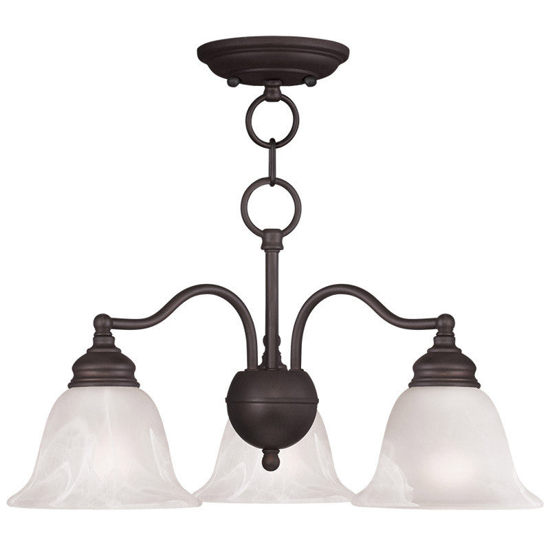 Livex Lighting Essex Collection 3 Light Bronze Chandelier/Ceiling Mount in Bronze 1343-07