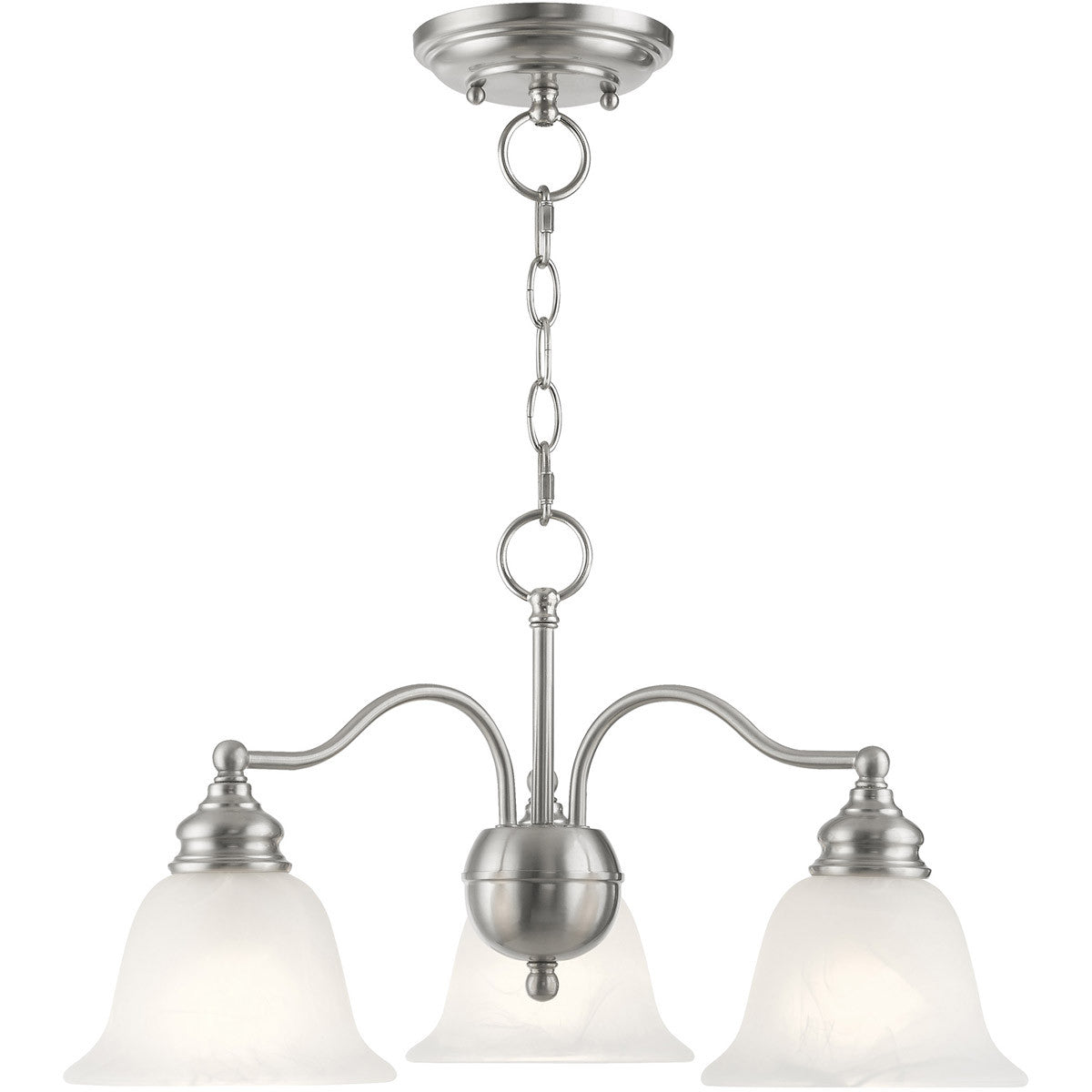 Livex Lighting Essex Collection 3 Light BN Chandelier/Ceiling Mount in Brushed Nickel 1343-91