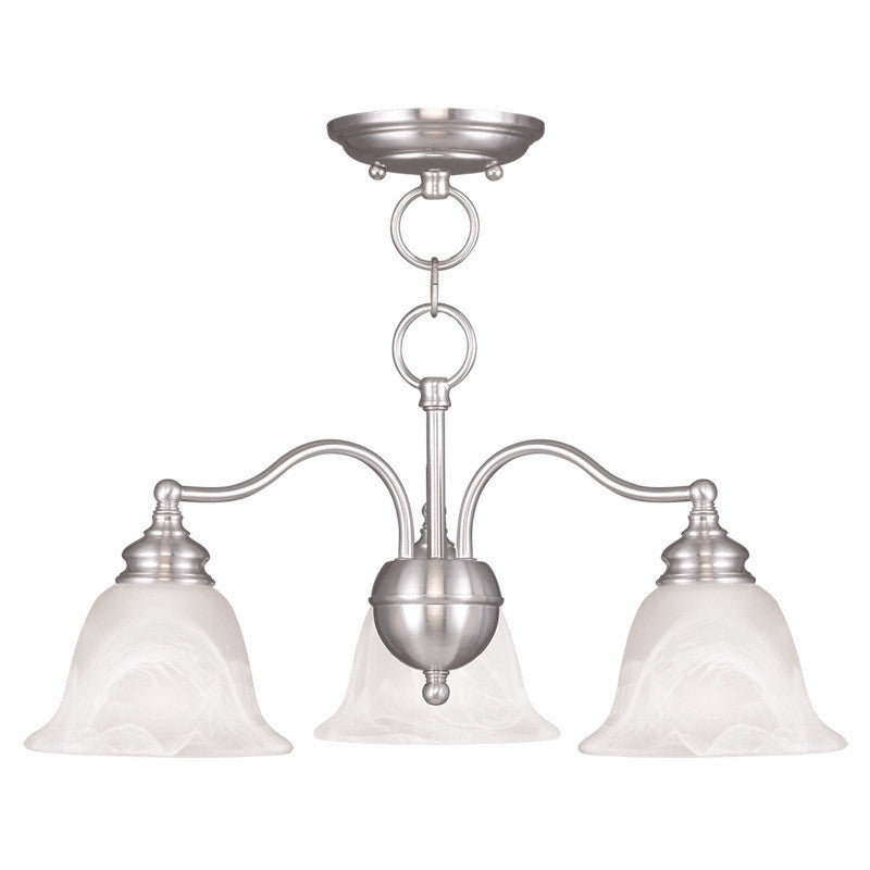 Livex Lighting Essex Collection 3 Light BN Chandelier/Ceiling Mount in Brushed Nickel 1343-91