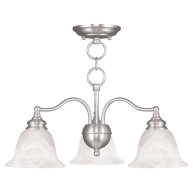 Livex Lighting Essex Collection 3 Light BN Chandelier/Ceiling Mount in Brushed Nickel 1343-91