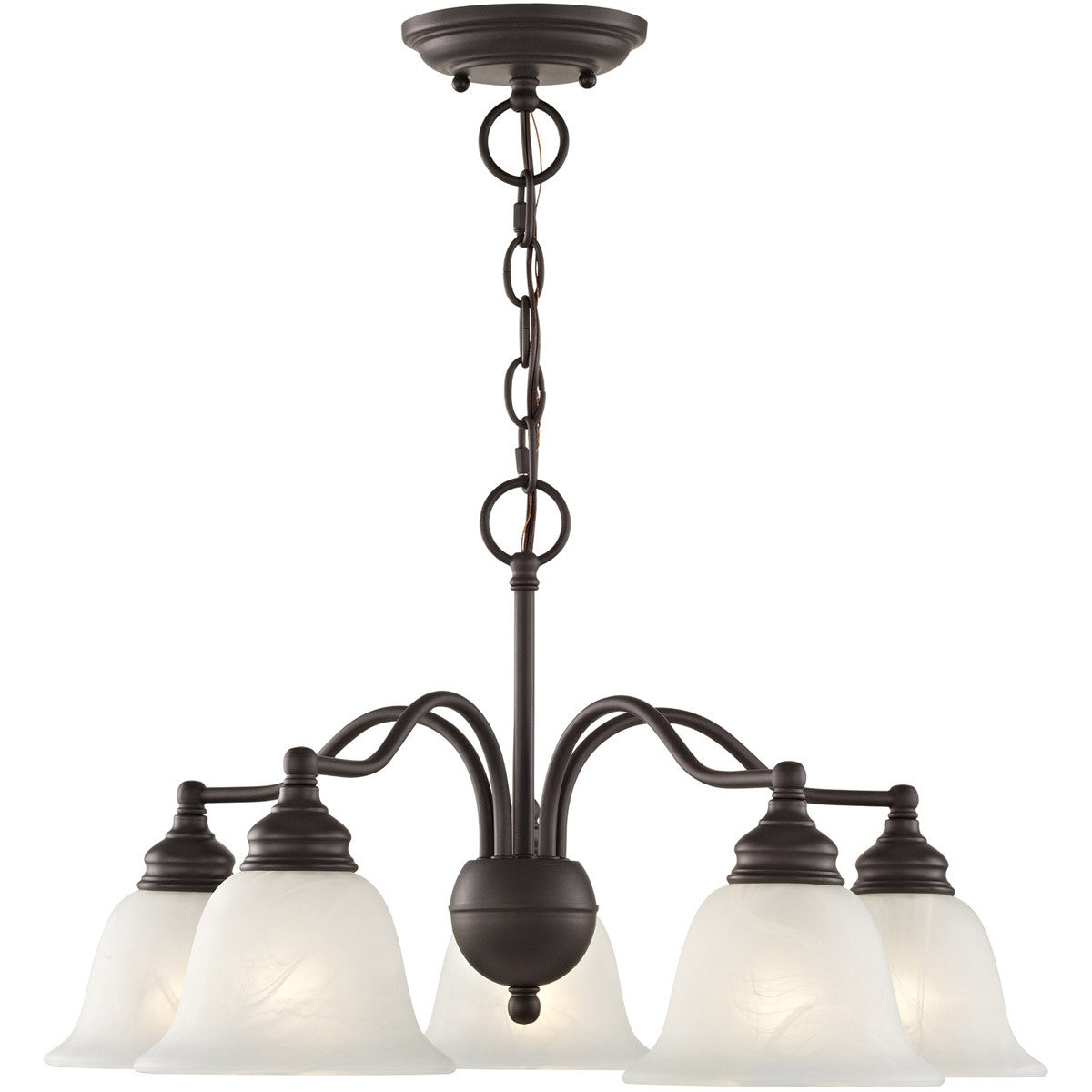 Livex Lighting Essex Collection 5 Light Bronze Chandelier/Ceiling Mount in Bronze 1346-07