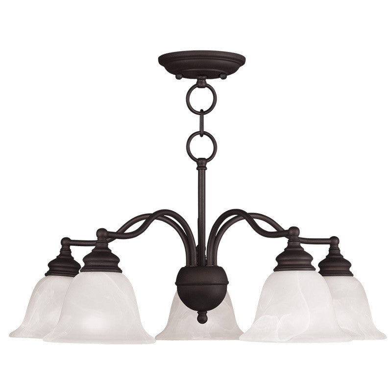 Livex Lighting Essex Collection 5 Light Bronze Chandelier/Ceiling Mount in Bronze 1346-07