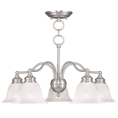 Livex Lighting Essex Collection 5 Light BN Chandelier/Ceiling Mount in Brushed Nickel 1346-91