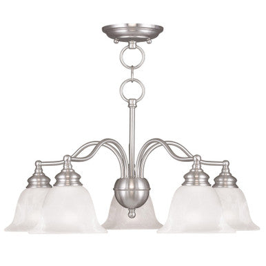 Livex Lighting Essex Collection 5 Light BN Chandelier/Ceiling Mount in Brushed Nickel 1346-91