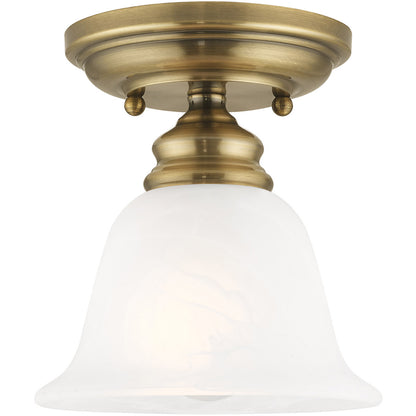 Livex Lighting Essex Collection 1 Light Antique Brass Ceiling Mount in Antique Brass 1350-01