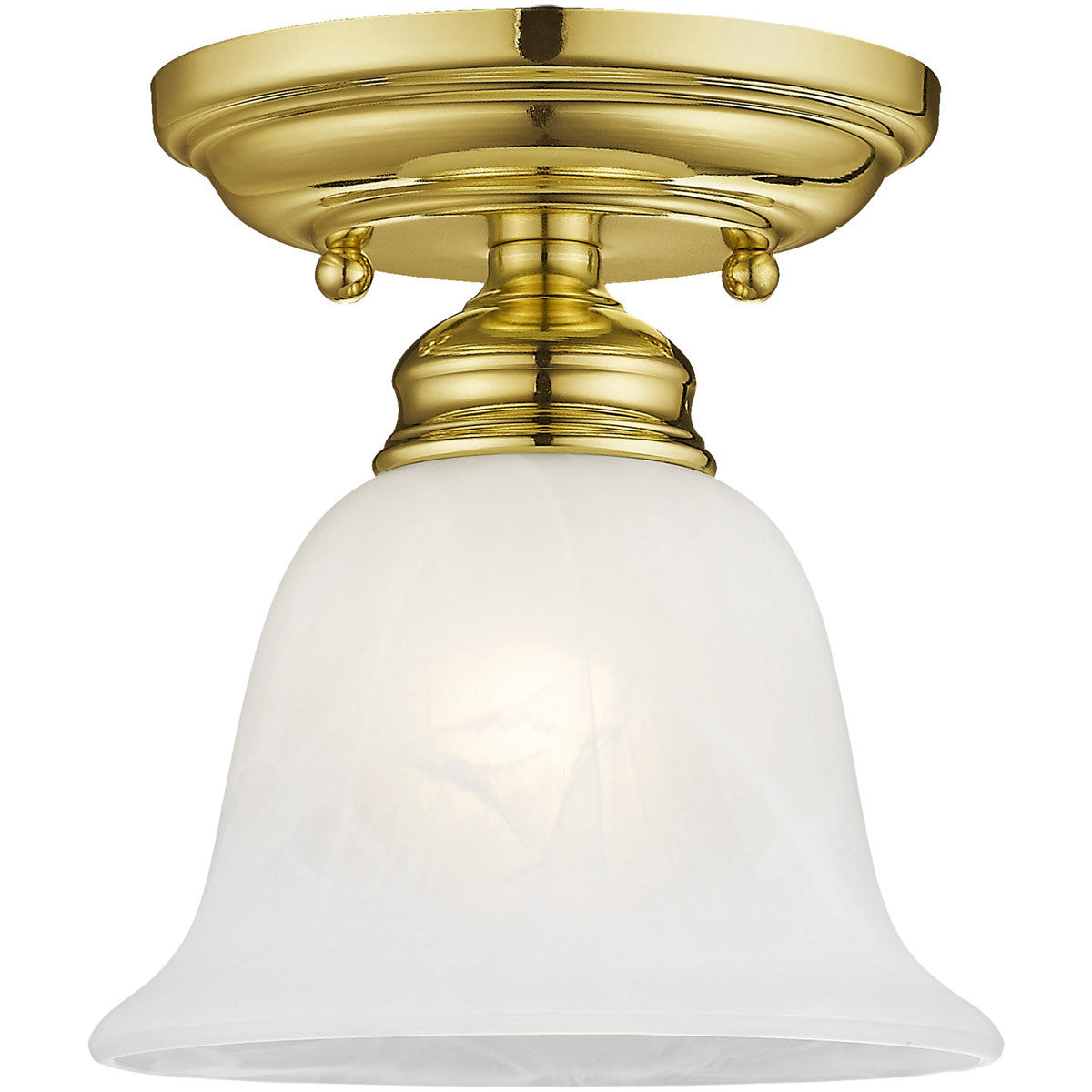 Livex Lighting Essex Collection 1 Light Polished Brass Ceiling Mount in Polished Brass 1350-02