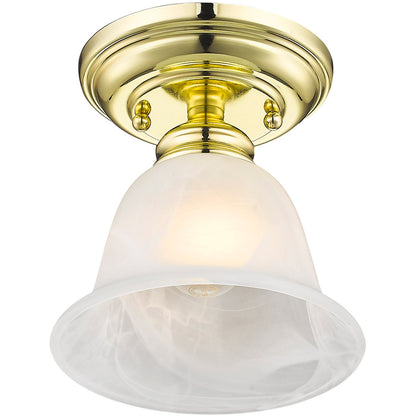 Livex Lighting Essex Collection 1 Light Polished Brass Ceiling Mount in Polished Brass 1350-02