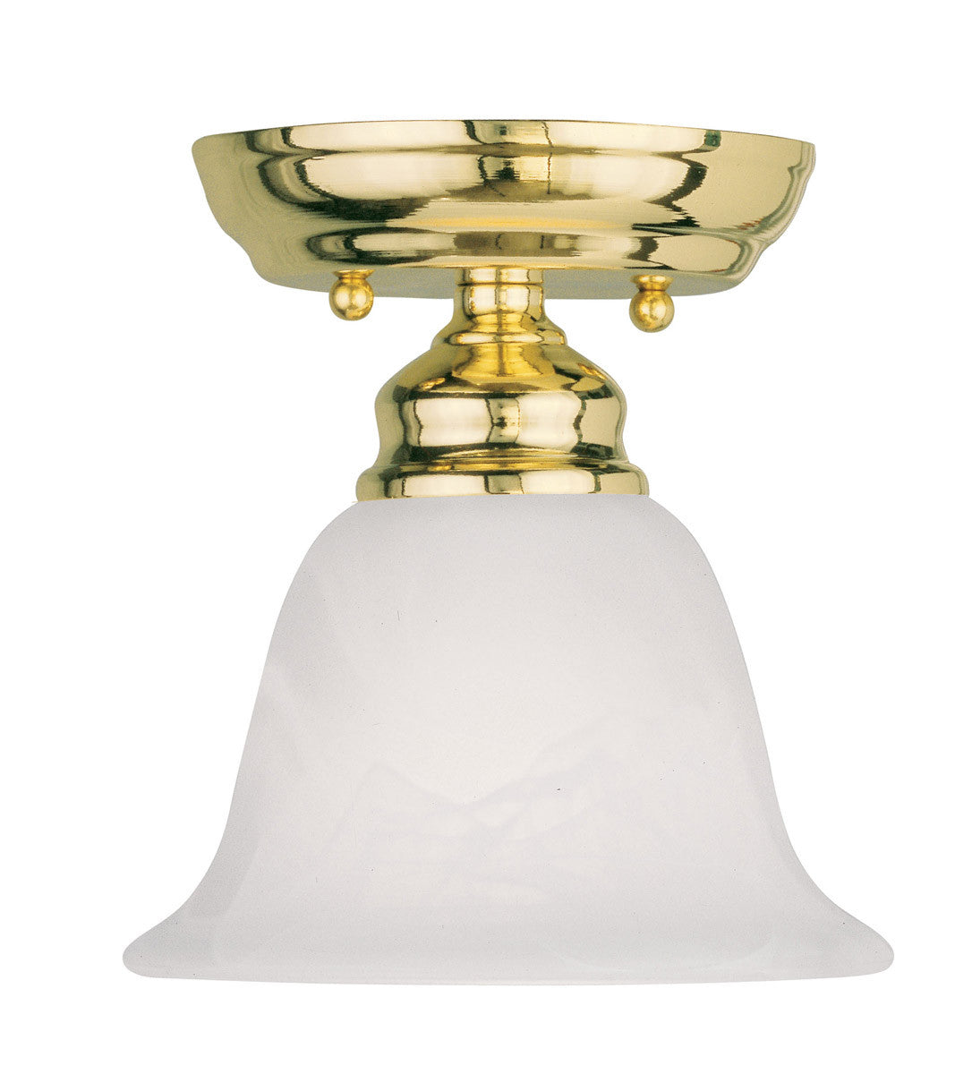 Livex Lighting Essex Collection 1 Light Polished Brass Ceiling Mount in Polished Brass 1350-02