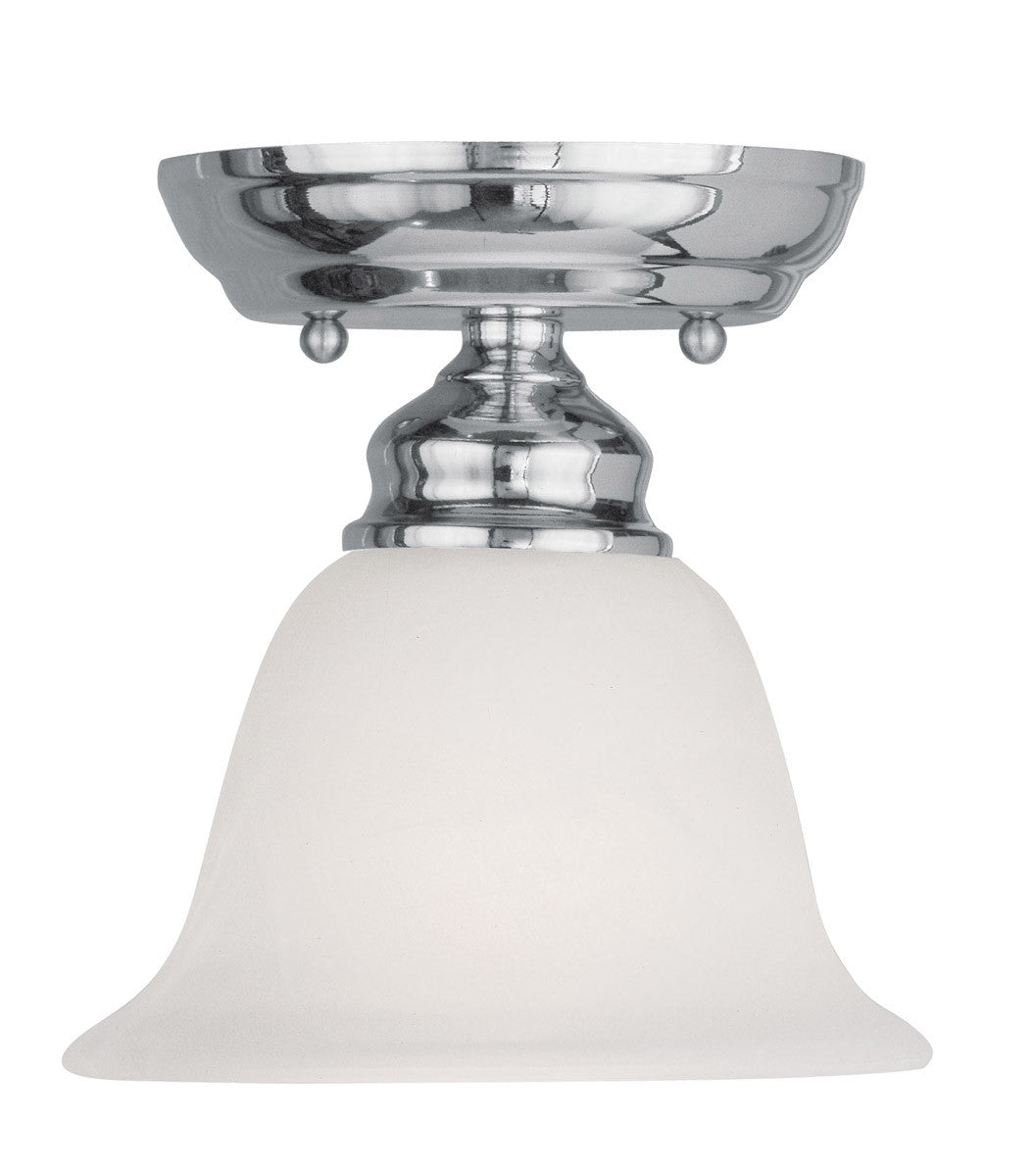 Livex Lighting Essex Collection 1 Light Polished Chrome Ceiling Mount in Polished Chrome 1350-05