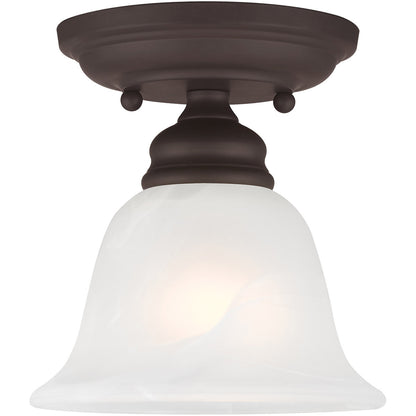 Livex Lighting Essex Collection 1 Light Bronze Ceiling Mount in Bronze 1350-07