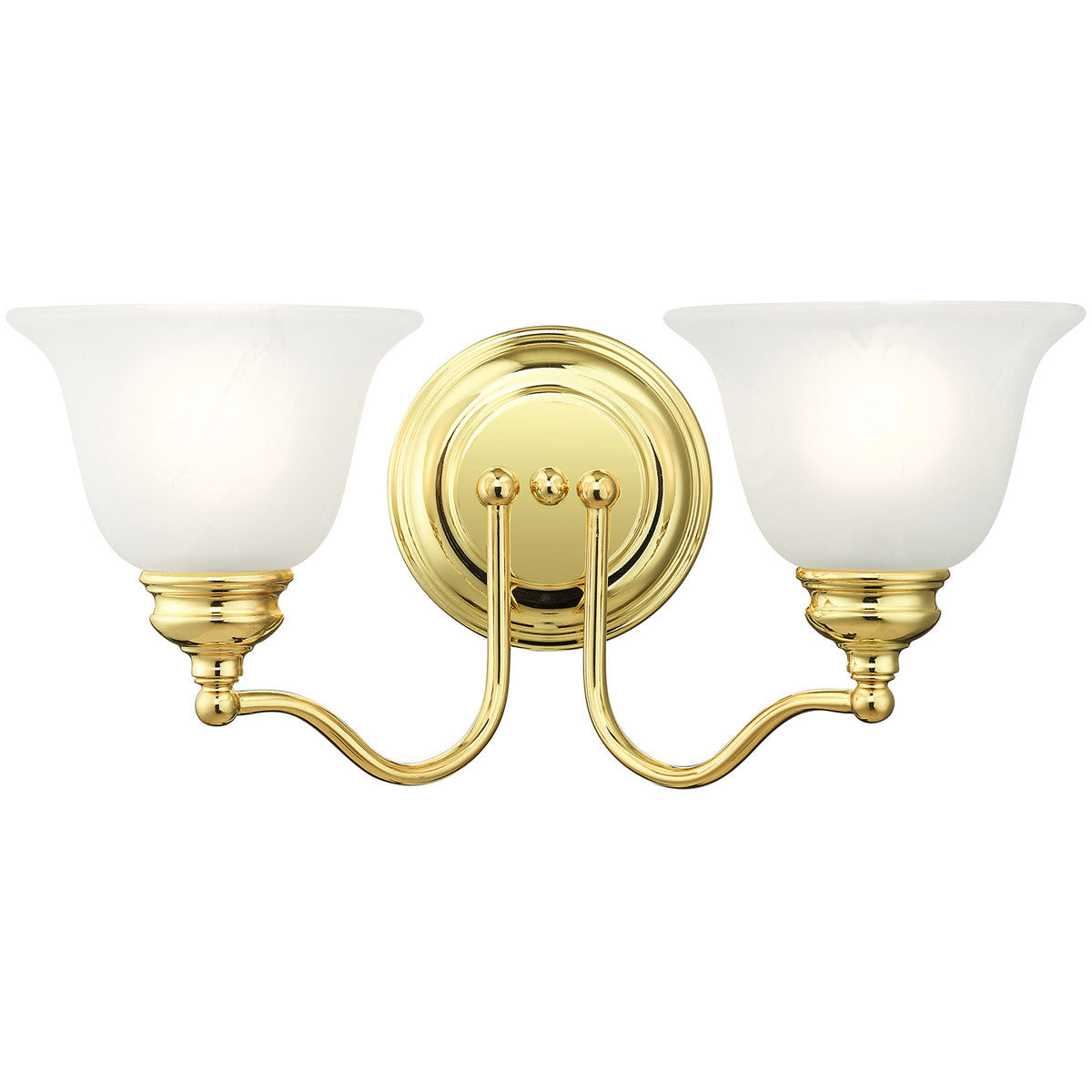 Livex Lighting Essex Collection 2 Light Polished Brass Bath Light in Polished Brass 1352-02