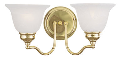 Livex Lighting Essex Collection 2 Light Polished Brass Bath Light in Polished Brass 1352-02