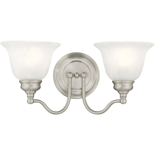 Livex Lighting Essex Collection 2 Light Brushed Nickel Bath Light in Brushed Nickel 1352-91