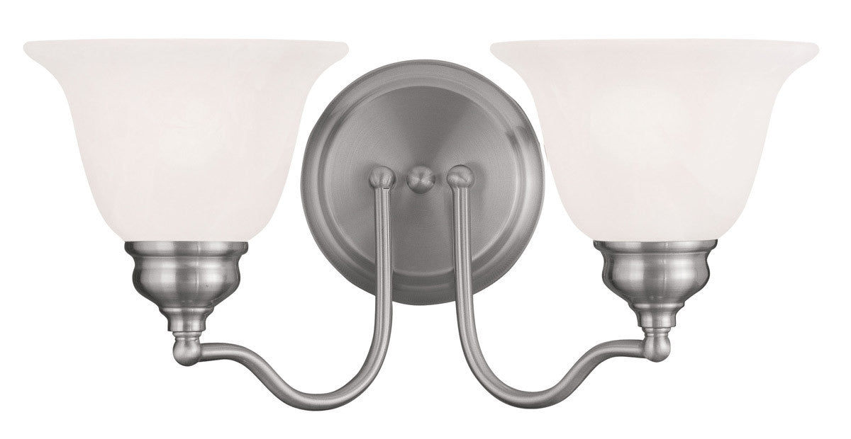 Livex Lighting Essex Collection 2 Light Brushed Nickel Bath Light in Brushed Nickel 1352-91