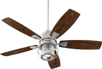 Quorum Galveston Patio Fan in Galvanized 13525-9