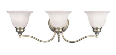 Livex Lighting Essex Collection 3 Light Antique Brass Bath Light in Antique Brass 1353-01