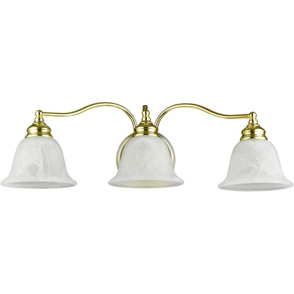 Livex Lighting Essex Collection 3 Light Polished Brass Bath Light in Polished Brass 1353-02