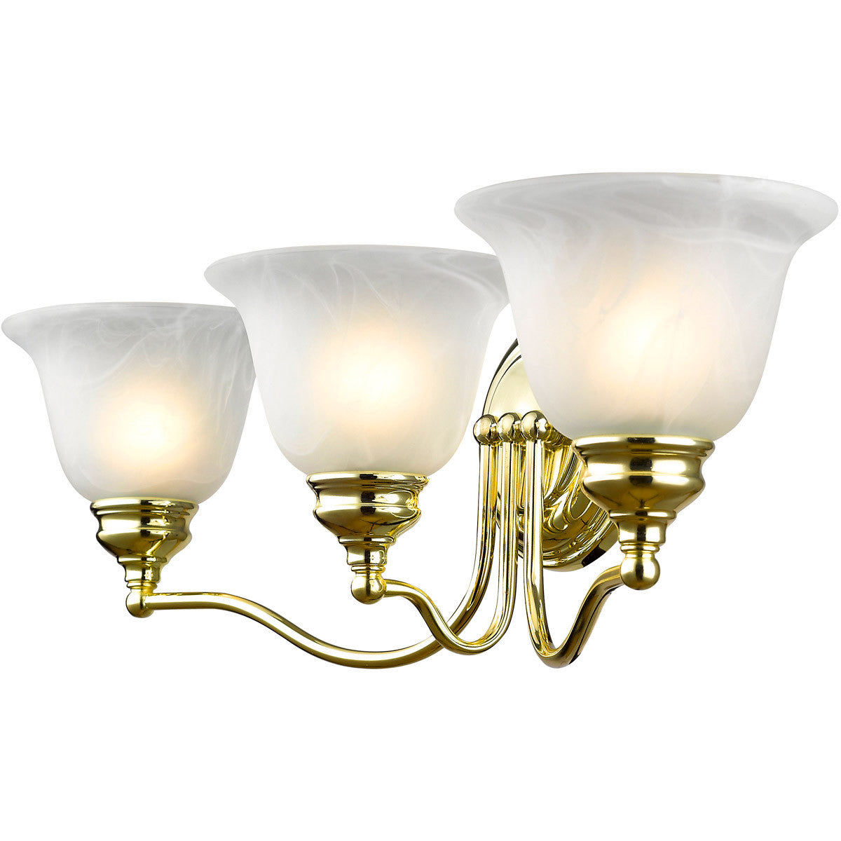 Livex Lighting Essex Collection 3 Light Polished Brass Bath Light in Polished Brass 1353-02