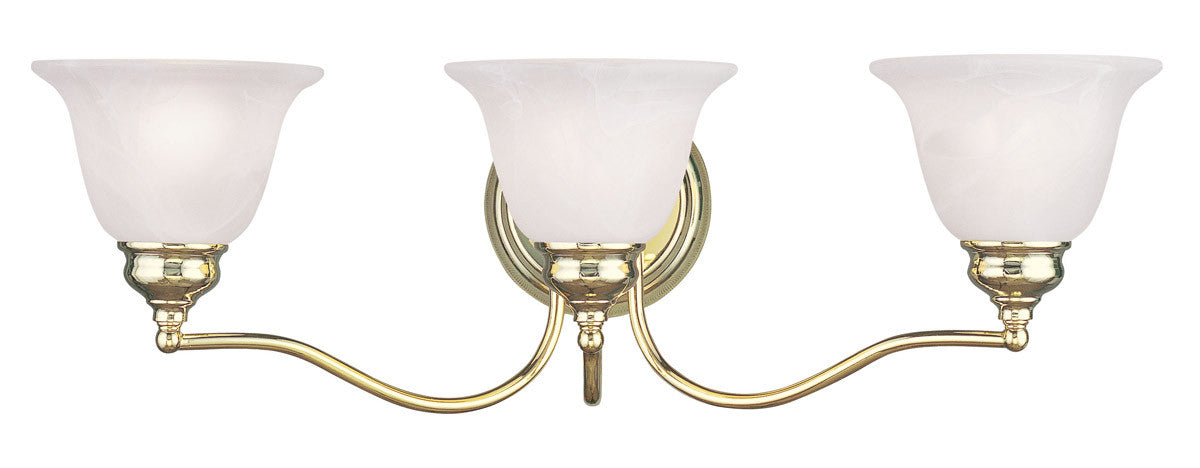 Livex Lighting Essex Collection 3 Light Polished Brass Bath Light in Polished Brass 1353-02