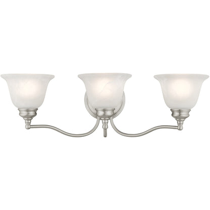 Livex Lighting Essex Collection 3 Light Brushed Nickel Bath Light in Brushed Nickel 1353-91