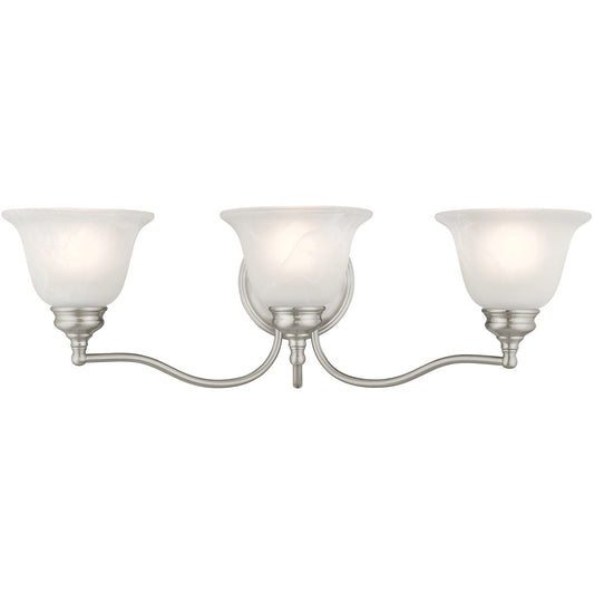 Livex Lighting Essex Collection 3 Light Brushed Nickel Bath Light in Brushed Nickel 1353-91